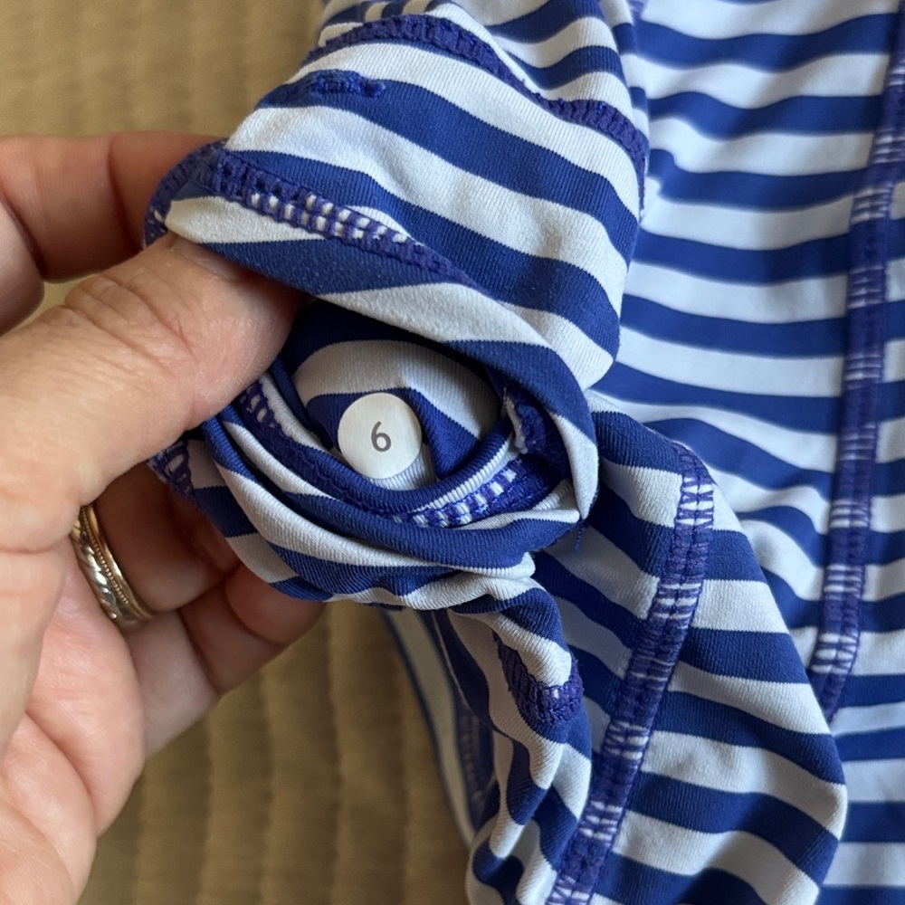 lululemon athletica Blue and White Striped Tank Top - Picture 5 of 5